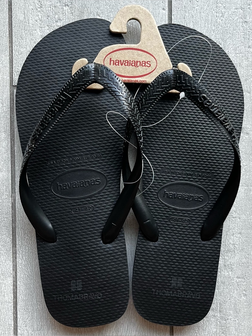 Havaianas All Black Flip Flops Sandals Mens 9 10 Womens 11 12 AUTHENTIC NWT